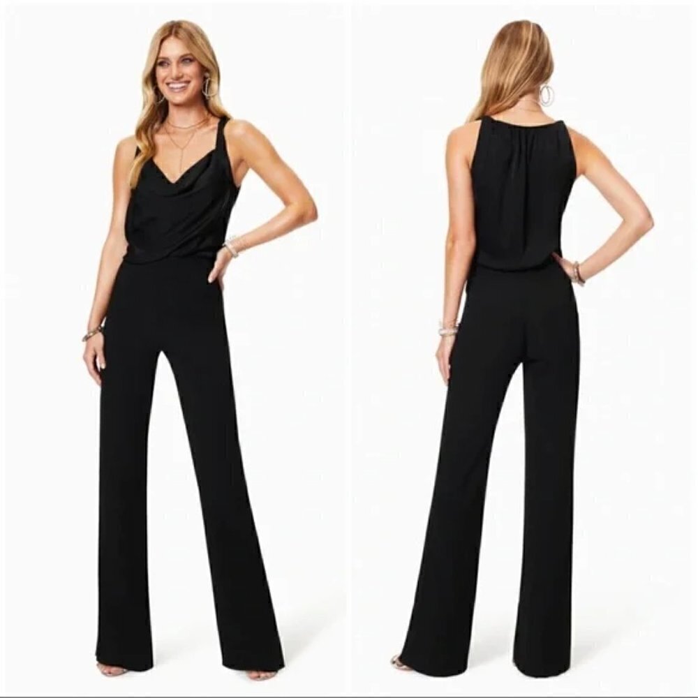 New Ramy Brook Lanna Sleeveless Wide Leg Black Jumpsuit NWT Size 2